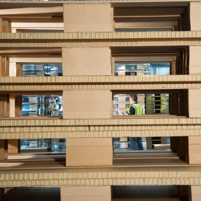 Sustainable Honeycomb cardboard Pallet stack warehouse logsitics