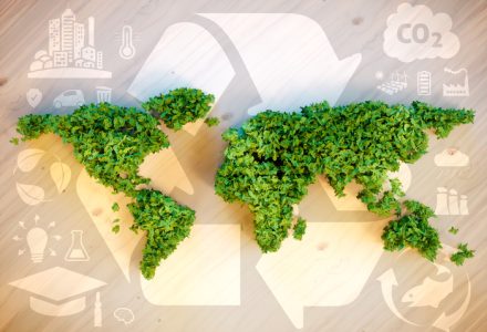 Sustainability world recycling with paper