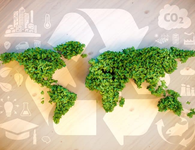 Sustainability world recycling with paper
