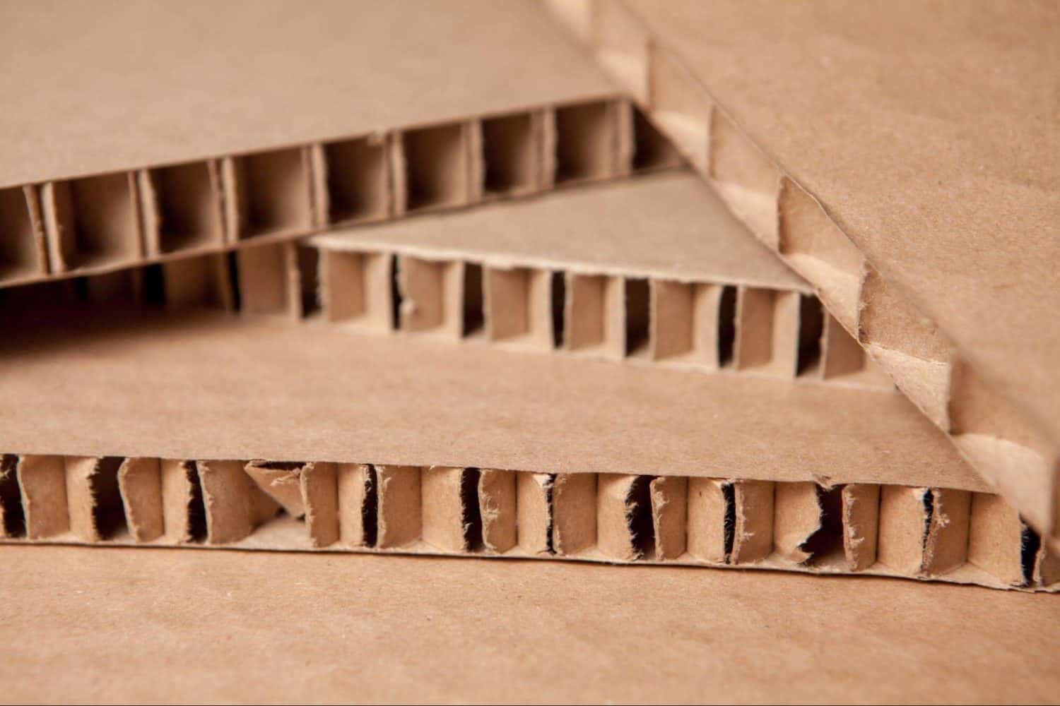 a cross section of sustainable honeycomb packaging