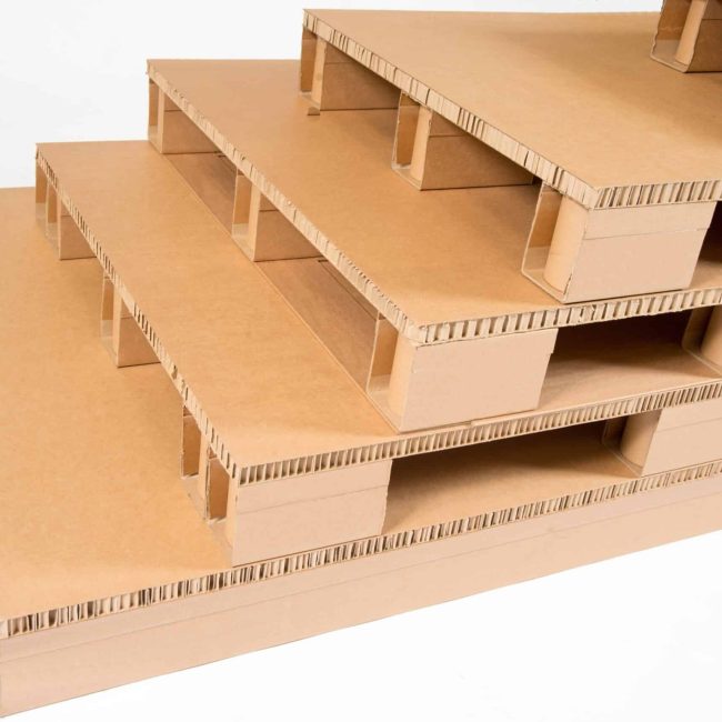 sustainable paper pallet stack