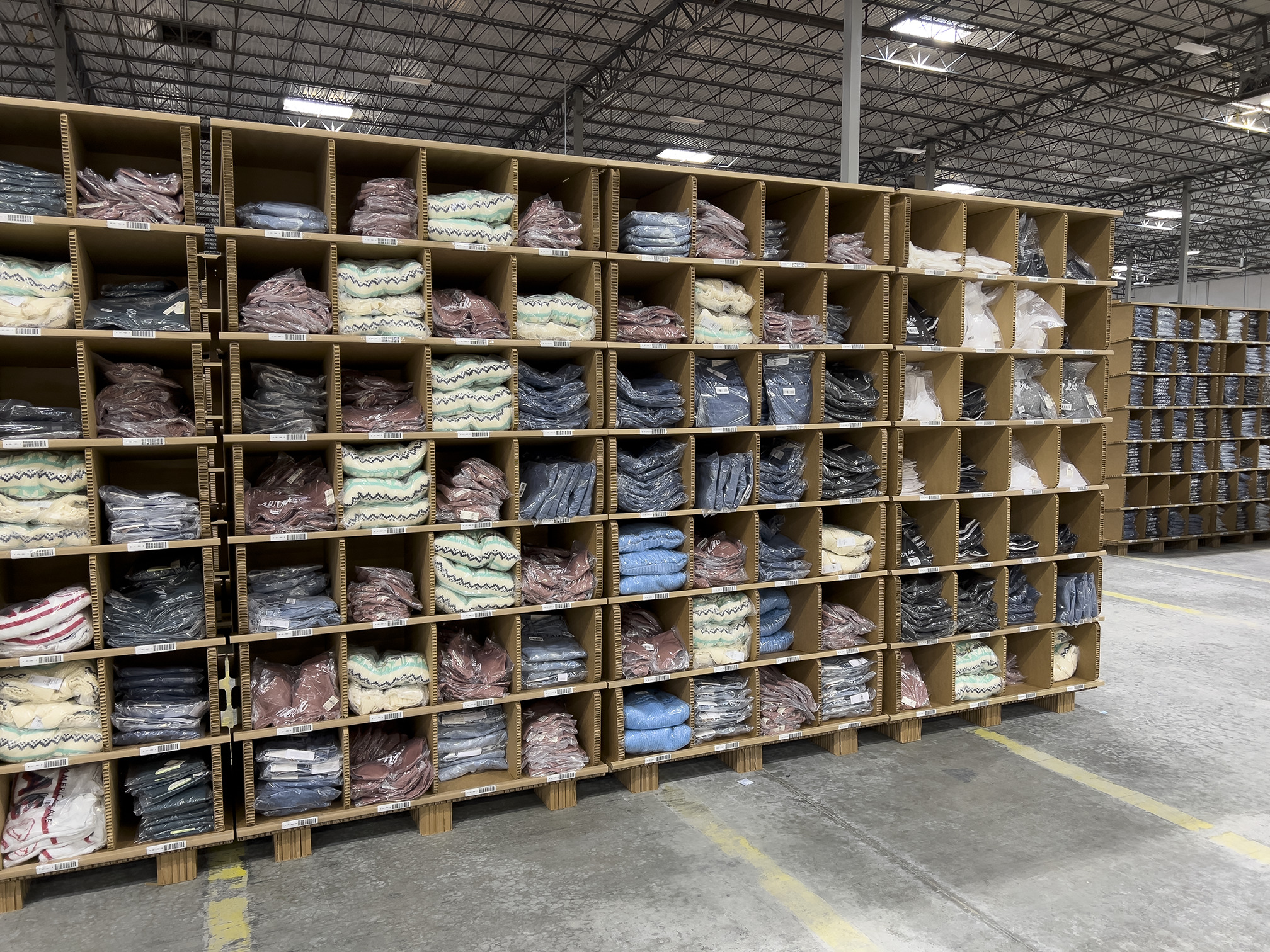 strong warehouse storage bins for apparel