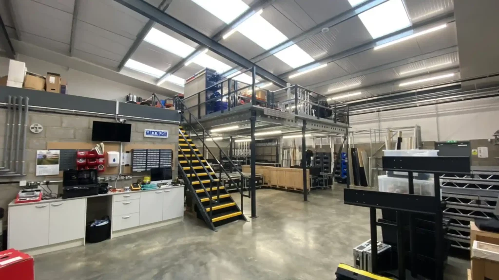 A mezzanine in a warehouse