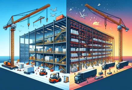 a warehouse diagram depicting expansion and optimisation side by side