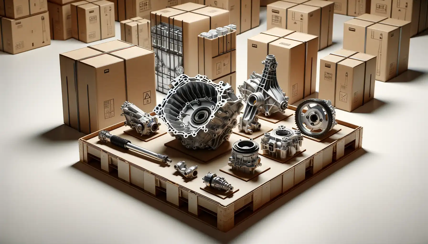 automotive parts in a storage box