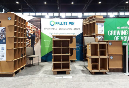 PALLITE event stand featuring a selection of PIX units